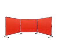 VEVOR Schermo per Saldatura con Telaio, Schermi per Tende per Saldatura a 3 Pannelli da 6' x 8', Schermo di Protezione per Saldatura in Vinile Ignifugo su 12 Ruote Girevoli (6 Bloccabili)