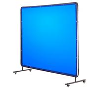 VEVOR Schermo Protettivo per Saldatura con Telaio Tenda 1740 x 2340 mm, Schermo per Saldatura di Sicurezza in Vinile Ignifugo Telaio con Ruote Girevoli Bloccabili per Garage Officina, Blu