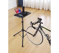 VEVOR Scrivania da Ciclismo Senza Ruote, Scrivania da Bici Pieghevole Stazione Regolabile con Supporto Triangolare Stabile, Scrivania da Fitness Multi-Slot Antiscivolo con Manubrio da Casa Ufficio