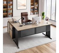 VEVOR Scrivania Direzionale a L Mobiletto Portaoggetti Reversibile Ferro Legno