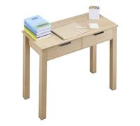 VEVOR Scrivania Piccola con Cassetto, Scrivania per Camera da Letto, Semplice Tavolo da Studio in Legno per Disegnare, Leggere, Tavolo da Lavoro Rettangolare con Ripiano Regolabile per Ufficio, Studio