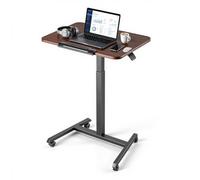 VEVOR Scrivania Regolabile in Altezza Postazione Sit-Stand Mobile, con Piano Inclinabile, 650 x 480 mm, 4 Ruote Piroettanti di Cui 2 Bloccabili, Portata 15 kg, Facile da Montare, per Casa e Ufficio