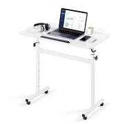 VEVOR Scrivania Regolabile in Altezza, Postazione Sit-Stand Mobile con Piano Inclinabile a 360°, 810 x 410 mm, Ruote Girevoli e Bloccabili, Gancio Laterale, Capacità 25 kg, Ideale per Casa e Ufficio