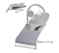 VEVOR Sdraietta per Bambini, Seggiolino Pieghevole Neonati 0-9 Mesi, con 2 Angoli di Reclinazione e Barra dei Giocattoli Girevole, Sdraietta Portatile per Neonati con Borsa Trasporto Grigio Chiaro