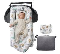 VEVOR Sdraio per Bambini 890 x 470 x 130 mm Cotone Traspirante Morbido Lettino per Neonati con Poggiatesta, Fodera Bifacciale Lavabile, Seggiolino Portatile per Bambini da Pavimento per Casa Viaggio