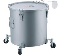 VEVOR Secchio per Grasso di Friggitrice, Contenitore per Smaltimento Olio da 10 Gal, Rivestimento in Acciaio al Carbonio, Contenitore per Il Trasporto dell'Olio con Coperchio, Grigio