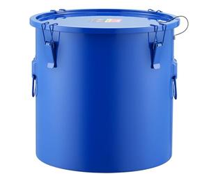 VEVOR Secchio per Grasso per Friggitrice, 10 Gal Secchio per Olio per Friggitrice in Acciaio al Carbonio Coperchio, Clip Chiusura, Sacchetto Filtro per Il Filtraggio dell'Olio da Cucina Caldo, Blu