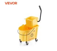 VEVOR Secchio per Mocio con Strizzatore 38,54 dm3 Secchio per Mop Commerciale con Strizzatore a Pressione Laterale, Secchio per Mop a Pressione Laterale, Strizzatore Combinato su Ruote, per Pulire 35Q
