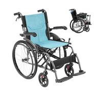 VEVOR Sedia a Rotelle, Sedia a Rotelle Ultraleggera in Lega di Alluminio con Braccioli Ribaltabili Quanto Scrivania, Poggiapiedi Regolabili in 3 Posizioni, Sedile Largo 457 mm, Capacità 113,4 kg