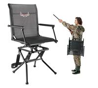 VEVOR Sedia da Caccia Campeggio Pieghevole, Sedia da Pesca con Braccioli, Seduta 520 x 530 x 930 mm Capacità di Carico 136 kg, Rotazione Silenziosa a 360°, Picnic, Giardino, Esterno