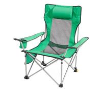 VEVOR Sedia da Campeggio Reclinabile, Carico di 149,69 kg Sedia da Campeggio Portatile Pieghevole a 4 Posizioni, con Poggiapiedi, Portabicchieri, Tasca Laterale e Poggiatesta, per Campeggio, Verde