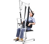 VEVOR Sedia da Trasferimento Elettrica per Pazienti, Sedia a Rotelle con Imbracatura, Altezza Regolabile, Sedia Doccia Comoda da Comodino, Sedile Diviso a 180° e Padella per Anziani Disabili 99,7 kg