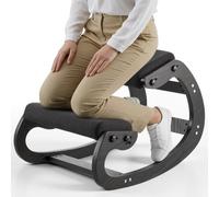VEVOR Sedia Ergonomica a Ginocchio Altezza Regolabile Carico 120kg, Sgabello Ergonomico Inginocchiato Struttura in Legno per Sollievo di Collo Schiena Lavoro Lettura Meditazione Casa Ufficio, Nero