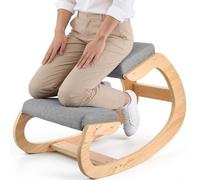 VEVOR Sedia Ergonomica a Ginocchio Carico max 120 kg Cuscino in Schiuma, Sgabello Ergonomico Inginocchiato Struttura in Legno per Posizione di Studio Lavoro Lettura Meditazione Casa Ufficio, Grigio