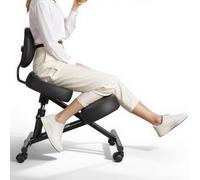 VEVOR Sedia Ergonomica a Ginocchio con Schienale Sedia a Rotelle Altezza Regolabile, Sedia Inginocchiata per Scrivania Postura Comoda da Ufficio, Sgabello Ergonomico per Casa, Carico max 120 kg