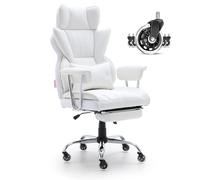 VEVOR Sedia Girevole da Ufficio Studio per Lavoro con Schienale Sedia Ergonomica Capacità Carico Max. 158kg, Sedia Ufficio Ergonomica con Poggiapiedi Materiale in PU Schienale Reclinabile da 90-120°