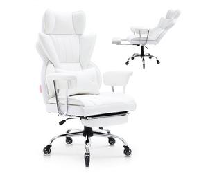VEVOR Sedia Girevole da Ufficio Studio per Lavoro con Schienale Sedia Ergonomica Capacità Carico Max. 158kg, Sedia Ufficio Ergonomica con Poggiapiedi Materiale in PU Schienale Reclinabile da 90-120°