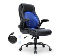 VEVOR Sedia Girevole da Ufficio Studio per Lavoro Sedia Ergonomica Capacità Carico Max. 136kg, Sedia da Ufficio Ergonomica Braccioli Ribaltabili Materiale in PU con Schienale Reclinabile da 90-120°