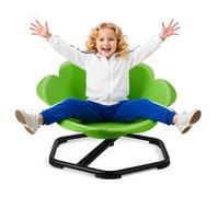 VEVOR Sedia Girevole Sensoriale per Bambini, Capacità di 100 kg, a Forma di Cilindro in Metallo Antiscivolo, Sedile per Sedersi e Girare per Coordinazione, Equilibrio e Concentrazione, Verde