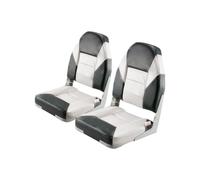 VEVOR Sedia per Barca con Schienale Alto Pieghevole Sedile per Barca da Pesca con Cuscino in Spugna Pelle in PVC Impermeabile Cerniere in Lega di Alluminio, Sedia per Barca da Pesca 2 Pezzi