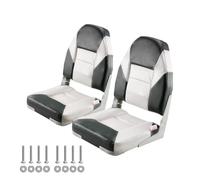 VEVOR Sedia per Barca con Schienale Alto Pieghevole Sedile per Barca da Pesca con Cuscino in Spugna Pelle in PVC Impermeabile Cerniere in Lega di Alluminio, Sedia per Barca da Pesca 2 Pezzi