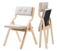VEVOR Sedie Pieghevoli in Legno con Cuscino, Set da 2, Sedia Pieghevole Portatile con Struttura in Legno, per Cucina, Ufficio, Matrimonio, Festa, Sala da Pranzo, Montaggio Facile, Beige