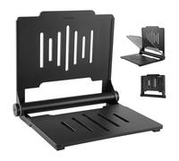 VEVOR Sedile Doccia Pieghevole da Parete 452 mm, Sgabello Doccia Ribaltabile con Schienale di Supporto Carico Max 180 kg, Sedile da Bagno in Plastica con Struttura in Acciaio Inox per Adulti e Anziani