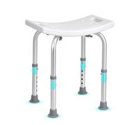 VEVOR Sedile per Doccia Antiscivolo Altezza Regolabile 360-485mm, Sgabello per Doccia Carico max. 158,8kg, Sedia per Doccia in Alluminio PE, Sgabello da Bagno Doccia Antiscivolo Portata 158,8kg Bianco
