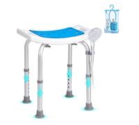 VEVOR Asiento de Ducha Antideslizante Altura Ajustable 360-490 mm Taburete de Ducha Carga de 158,8 kg Silla de Ducha de Aluminio y PE, Ayuda para Ducha para Personas Mayores, Mujeres Embarazadas, Baño