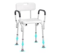 VEVOR Sedile per Doccia Antiscivolo Altezza Regolabile 39-52cm, Sgabello per Doccia Carico max. 158,8kg, Sedia per Doccia in Alluminio PE, Sgabello Schienale Bagno Doccia Antiscivolo Portata 158,8kg