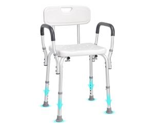 VEVOR Sedile per Doccia Antiscivolo Altezza Regolabile 39-52cm, Sgabello per Doccia Carico max. 158,8kg, Sedia per Doccia in Alluminio PE, Sgabello Schienale Bagno Doccia Antiscivolo Portata 158,8kg