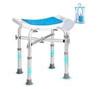VEVOR Asiento de Ducha Antideslizante Altura Ajustable 405-480 mm Taburete de Ducha Carga 226,8 kg Silla de Ducha de Aluminio y PE Ayuda para Ducha para Personas Mayores, Mujeres Embarazadas, Baño