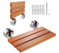 VEVOR Sedile per Doccia Pieghevole in Teak 510 x 50 x 335 mm Panca per Doccia Pieghevole a Parete con Capacità 199,58 kg Sedia da Doccia Pieghevole Salva Spazio, per Anziani Donne Incinte Bambini