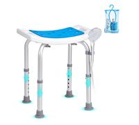 VEVOR Sgabello per doccia antiscivolo Altezza regolabile 360-490 mm Portata 158,8 kg Bianco