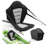 VEVOR Sedile per Kayak Sedile Imbottito con Schienale per Kayak Barche Cuscino Spessore da 12 mm per Paddleboard Tavole SUP Canoa, con Borsa Portaoggetti Cinghie RegolabilI, 1 pezzo, Nero Grigio