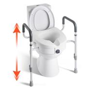 VEVOR Sedile sollevabili di ausilio mobilità con braccioli, capacità di carico di 159 kg, altezza di sollevamento di 127 mm e telaio in alluminio, sedile WC rialzato per anziani e adulti disabili