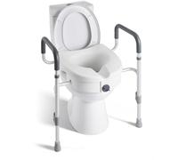 VEVOR Sedile sollevabili di ausilio mobilità con braccioli, capacità di carico di 159 kg, altezza di sollevamento di 127 mm e telaio in alluminio, sedile WC rialzato per anziani e adulti disabili