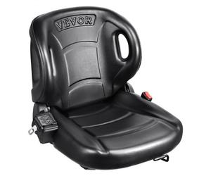 VEVOR Sedile Universale per Carrello Elevatore, Sedile per Trattore con Schienale ad Angolo Regolabile, Microinterruttore e Cintura di Sicurezza, Sedile Avvolgente per Carrello Elevatore per Trattore