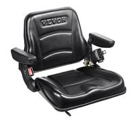 VEVOR Sedile Universale per Carrello Elevatore Sedile Pieghevole per Trattore Coprisedile con Schienale ad Angolo Regolabile Microinterruttore Cintura di Sicurezza Braccioli Fessura Esteso 160-340mm