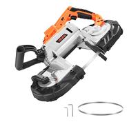 VEVOR Sega a Nastro Portatile da 20 V, Taglio Profondo da 127 mm, 360 W con Motore Brushless, Portatile e Compatta Senza Fili, Ganci per Appendere, Velocità Variabile, Solo Utensile Nudo