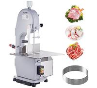 VEVOR Segaossa Elettrica da Banco Uso Commerciale in Acciaio Inox per Carne Ossa da Macellerie 1500W Produttività max. 300kg/ora, Macchina Segaossa Elettrica Spessore di Taglio 4-200mm Altezza 250mm