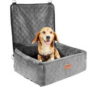 VEVOR Seggiolino Auto per Cani Piccola e Media Taglia 18kg, Rialzo per Cani, Tasca portaoggetti, Guinzaglio di Sicurezza, Imbottitura in Spugna di Cotone PP, Cuccia per Animali Domestici, Grigio