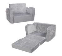 VEVOR Seggiolone per Bambini Pieghevole, 2 in 1, Divano Letto per Bambini, Divano in Schiuma Morbido, Sdraietta Trasformabile Bambini, Sedia Bambini, Mobili Sala Giochi, Regali per Bambini, Grigio
