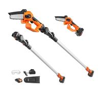 VEVOR Tostapane a batteria, 20 V, 2 Ah, 22000 giri/min, sega elettrica telescopica regolabile 135°, lunghezza estensione, motore senza spazzole 2 in 1, con manico telescopico da 1,08 m fino a 2,43 m