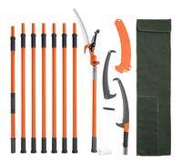 VEVOR Seghetto per Potatura Manuale Asta Estensibile tra 2,24-8,24m con Borsa per Tagliare Segare Rami Boschi Alberi in Altezza, Troncarami Manuale 5,9kg Palo Estensibile in Fibra di Vetro Lama Curva