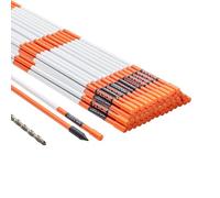 VEVOR Segnalatori per Passo Carrabile, 50 Pezzi 0,78x121,5 cm, Pali Marcatori da Neve in Fibra di Vetro Arancione Pali da Neve con Nastro Riflettente, Striscia Riflettente ad Alta Visibilità 121,5 cm