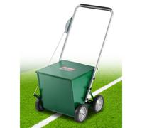 VEVOR Segnalinee a Secco per Campi da Gioco, 4 Ruote, Linee 50-100 mm, Segnalinee Regolabili, con Maniglia di Regolazione in Gomma, Capacità Polvere 29,5 kg, per Baseball Infield, Verde