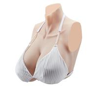 VEVOR Seni Finti in Silicone per Cosplay Carnevale, Coppa H Scollo Alto per Travestiti, Seni Finti Realistici Riempiti in Silicone Pettorale Artificiale per Crossdresser Cosplay Anime, Colore Avorio