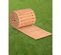 VEVOR Sentiero da Giardino in Legno 7,31 m x 43,2 cm Sentiero da Giardino Dritto Antiscivolo, Passerella Arrotolabile di Cedro con Collegamento in Fune Metallica Pietre per Pavimentazioni da Giardino