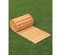 VEVOR Sentiero da Giardino in Legno 3,65 m x 43,18 cm Sentiero da Giardino Dritto Antiscivolo Srotolabile, per Esterni in Cedro con Collegamento in Fune Metallica Pietre per Pavimentazioni da Giardino